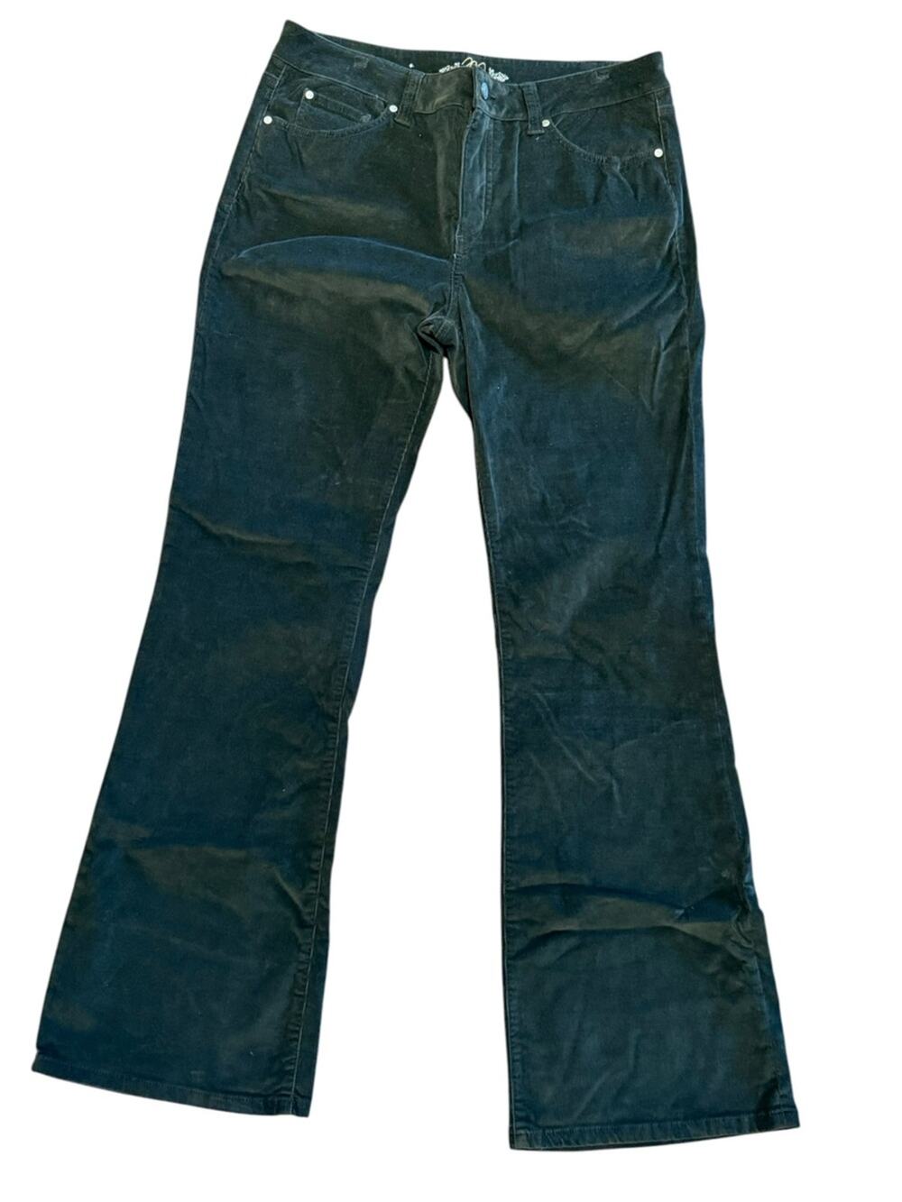Miraclebody Women's Size 14 Dark Green Corduroy Flared Jeans